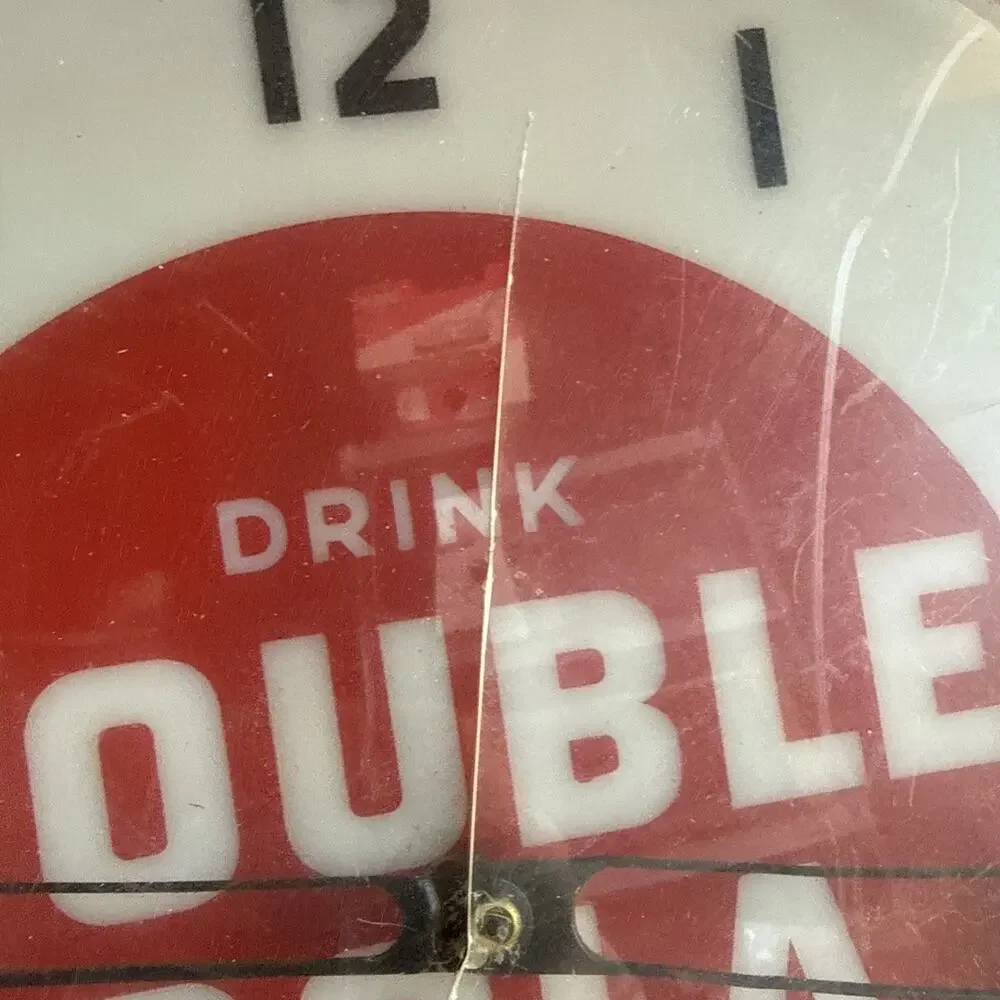 Vintage Double Cola Old Store Advertising Kitchen Diner Clock Made in U.S.A.